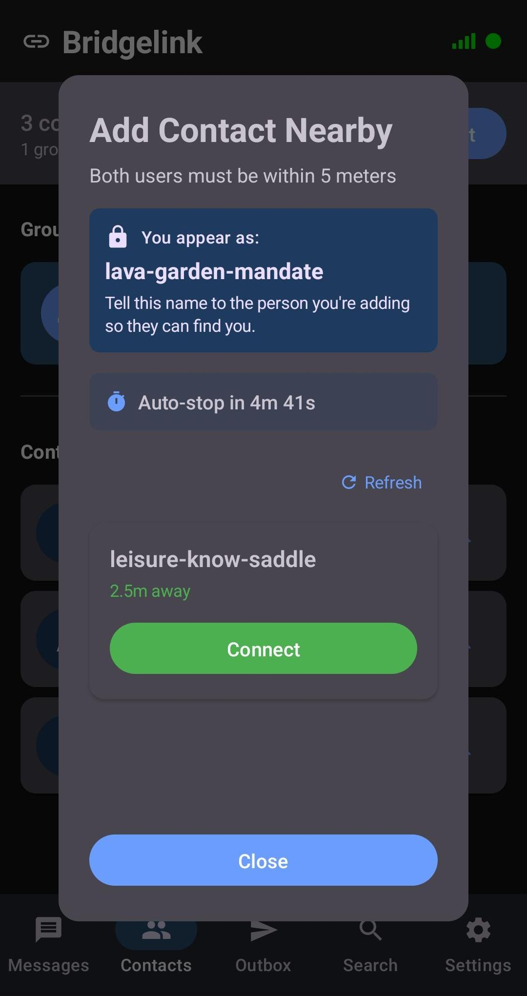 Discovery screen - dark mode