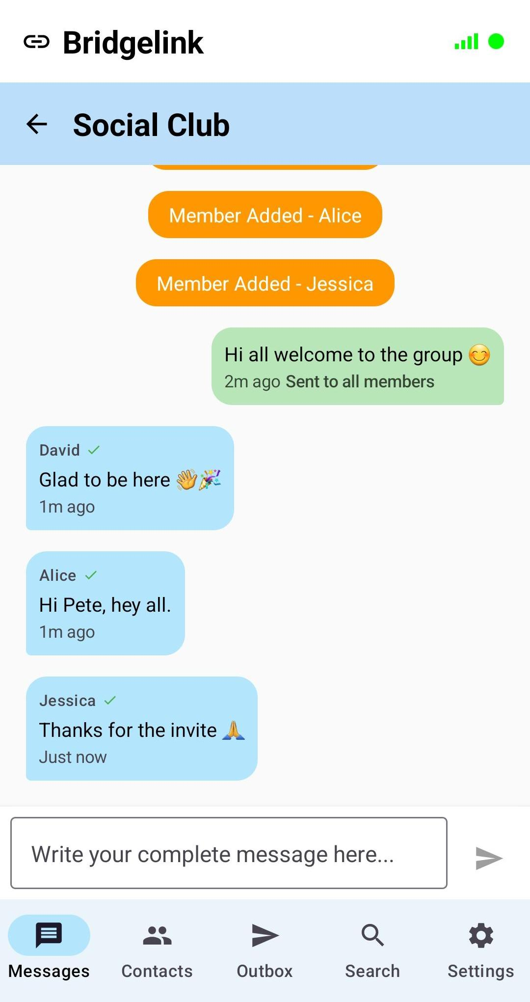 Group chat screen - light mode