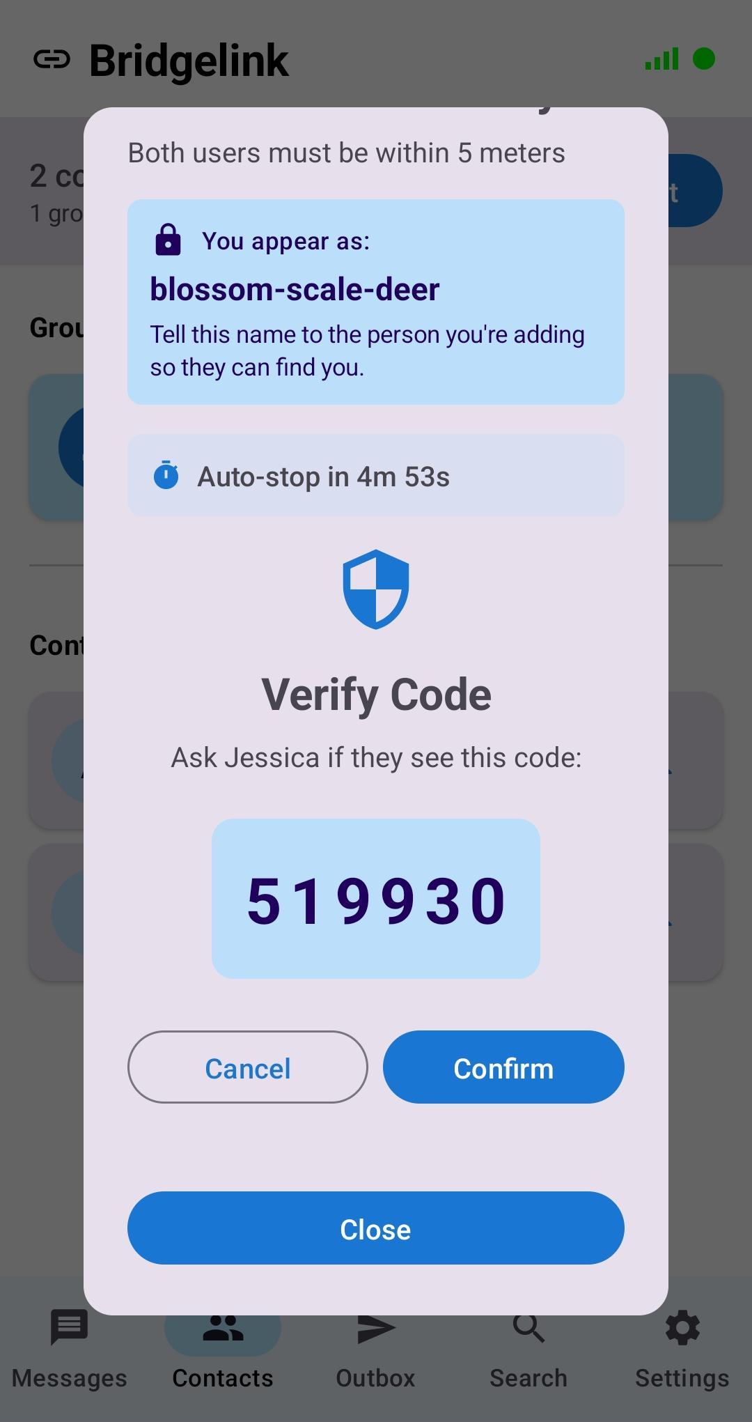 PIN verification screen - light mode
