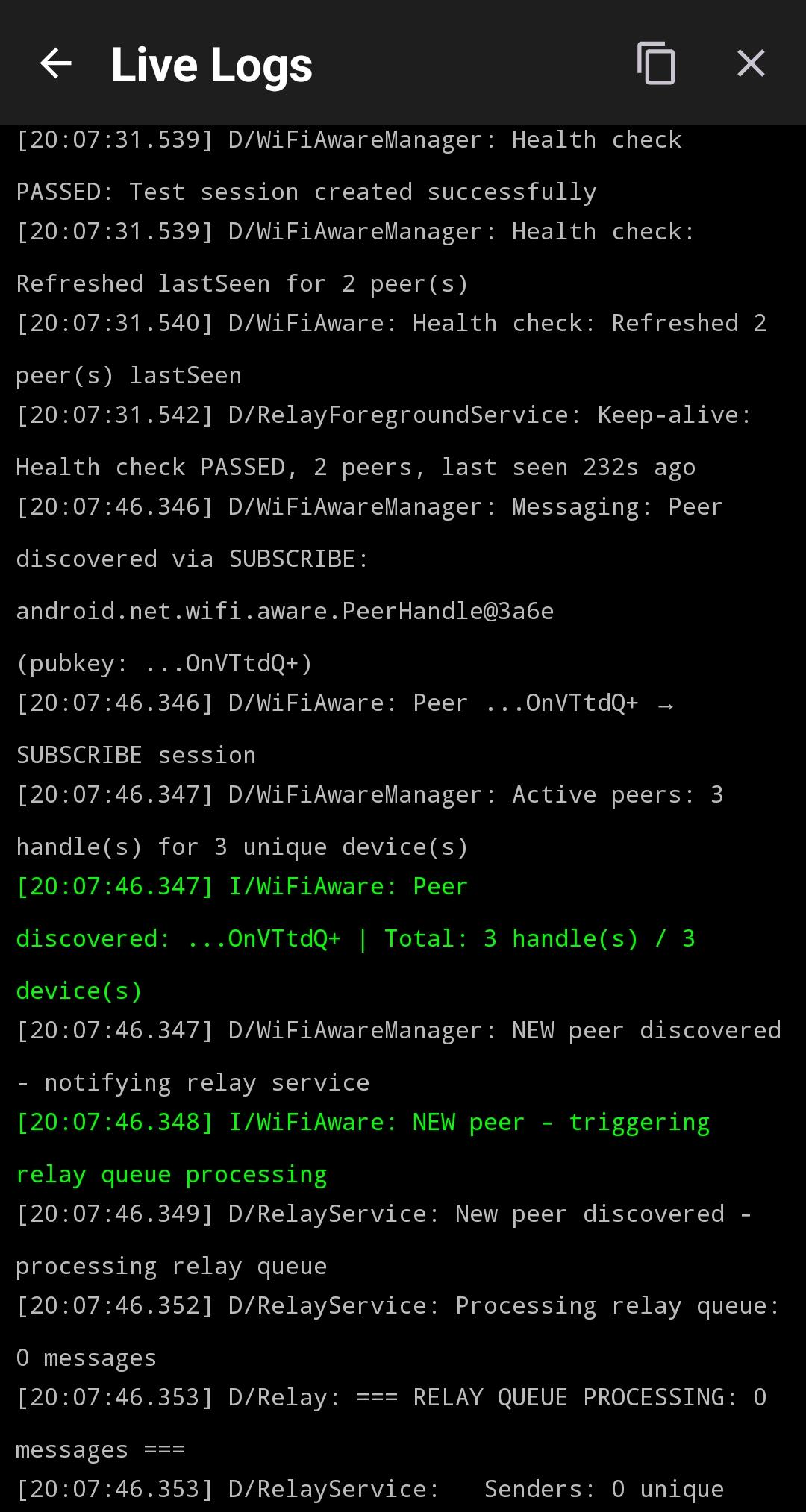 Encryption screen - dark mode